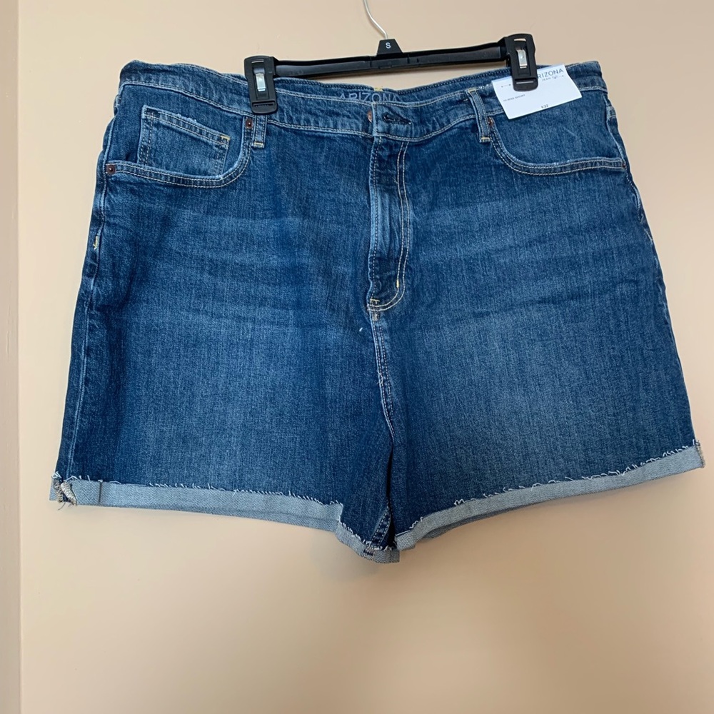Dark High Rise Denim Jean Shorts